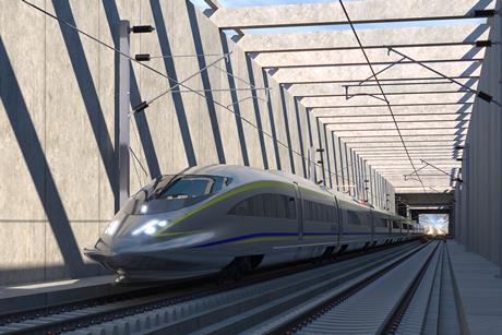 California high speed rail project train impression